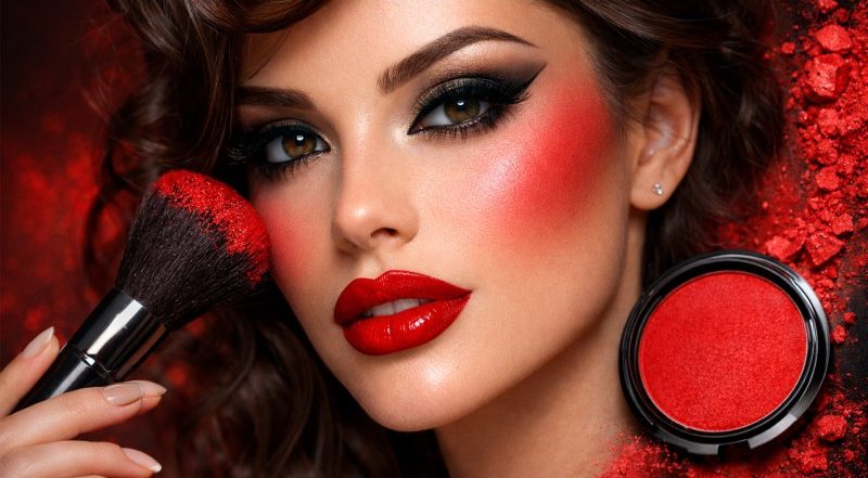 چطور با رژ قرمز یک رژگونه جذاب بزنیم؟